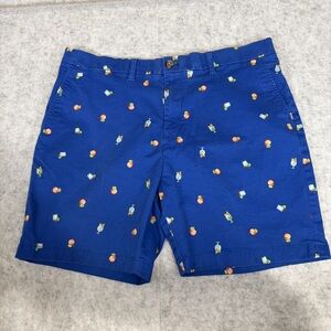 Tommy Hilfiger Men’s Chino Shorts Blue Cocktail Print Size 38 Summer Preppy